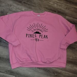 Pikes Peak Pull Over‎ Sweathshirt. Womens Pink 3xl